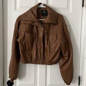 Brown faux leather jacket